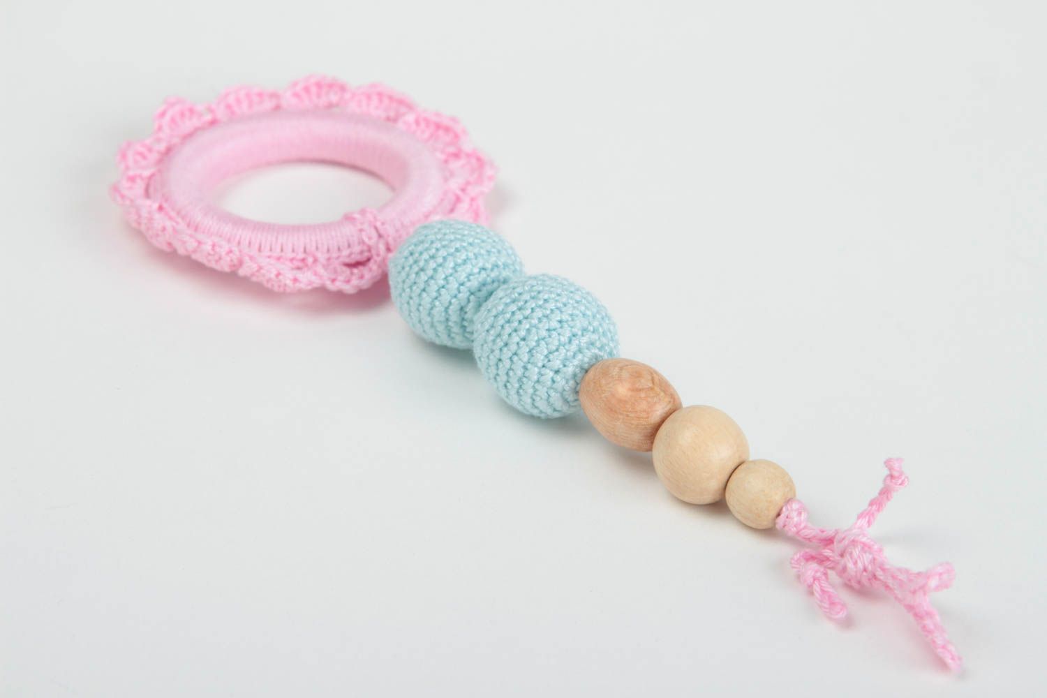 Unusual handcrafted wooden baby teether toy eco accessories for kids gift ideas photo 4