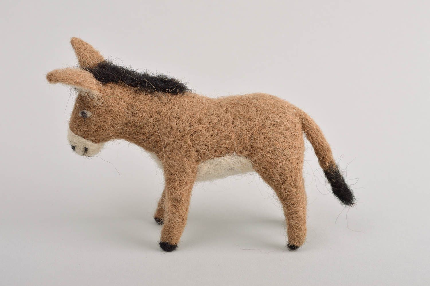 Muñeco de fieltro hecho a mano juguete original regalo para niños Burro foto 3