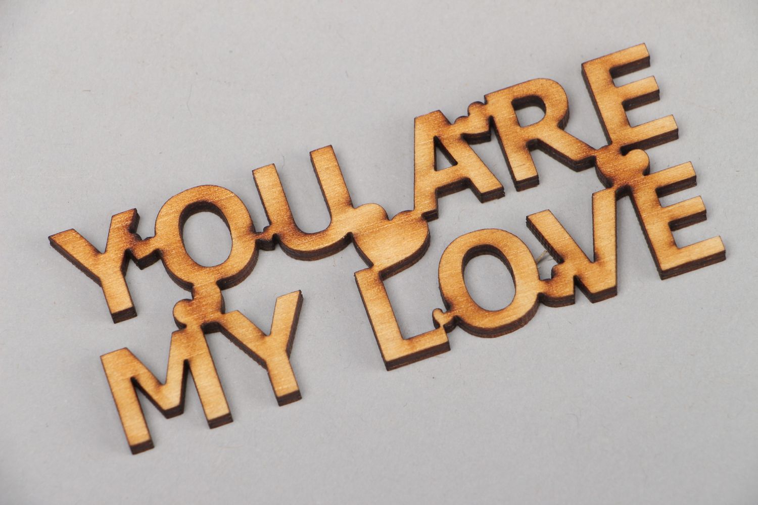 Plywood lettering for scrapbooking You Are My Love photo 1