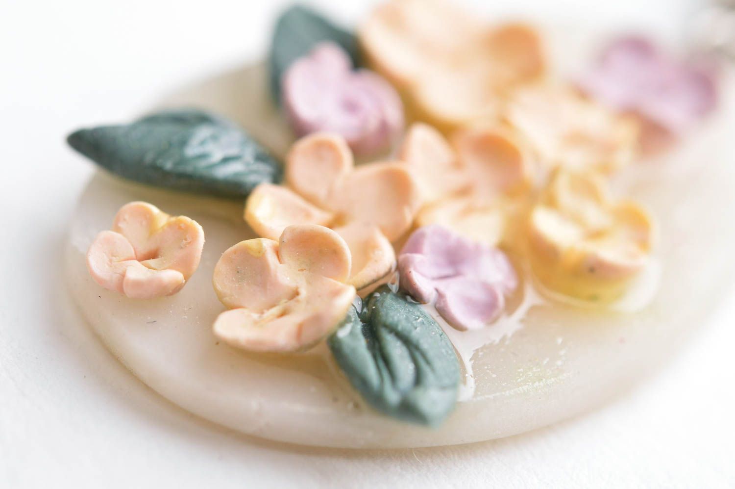 Ohrhänger Modeschmuck handgefertigt Ohrringe Blumen Geschenk für Frauen weiß foto 5