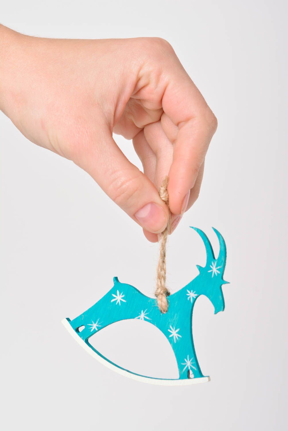Игрушка ручной работы интересная игрушка козочка интерьерная игрушка голубая фото 2