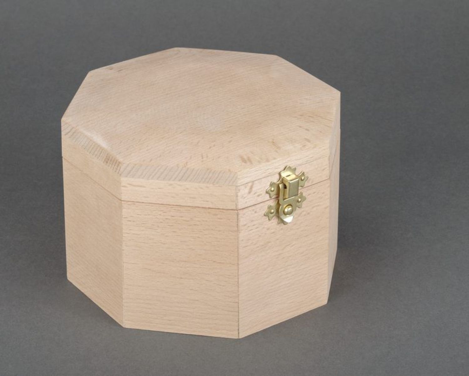 Octagonal wooden blank box photo 5