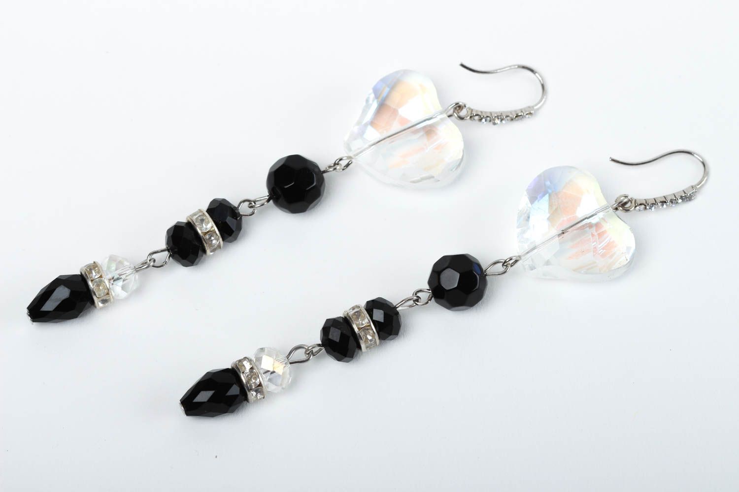 Boucles d'oreilles pendantes Bijou fait main Cadeau femme en perles de cristal photo 2