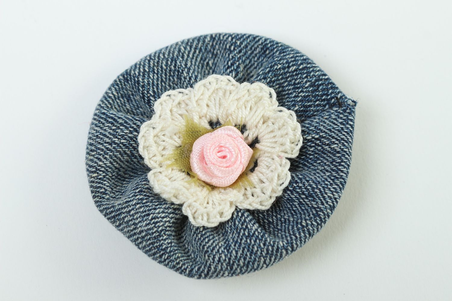 Flor tejida al crochet artesanal accesorio para crear bisutería regalo original foto 2
