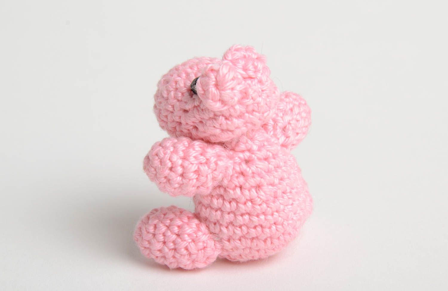 Crocheted pink soft toy unusual present for kids handmade toys cute gift photo 4