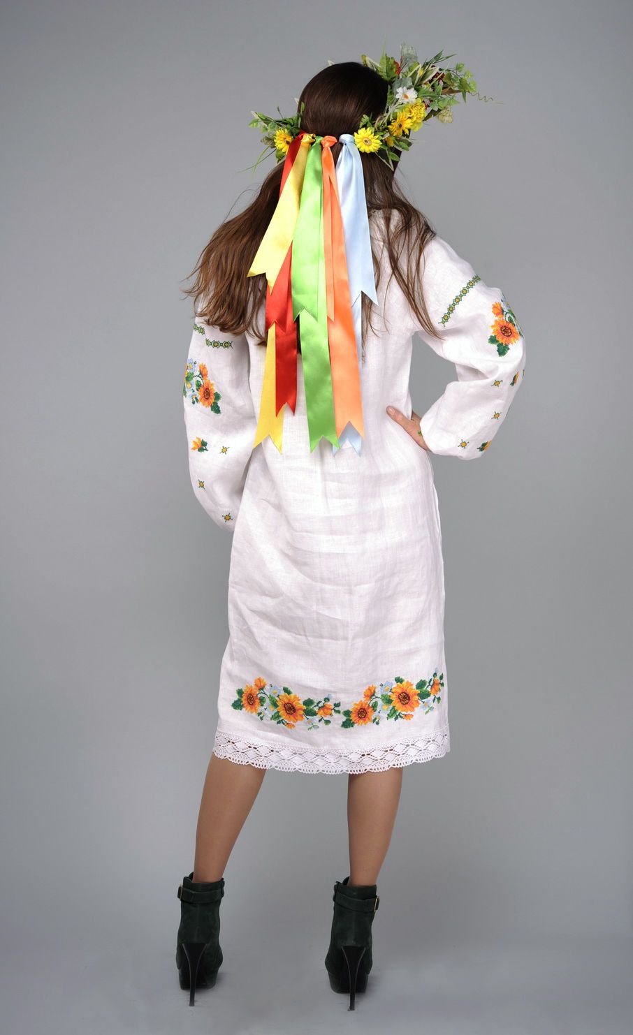 Robe de style ethnique Chemise traditionnelle brodée photo 3