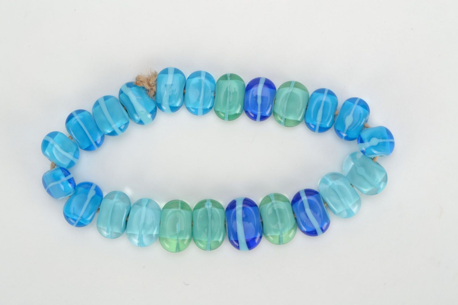 Glass beads in blue color palette photo 1