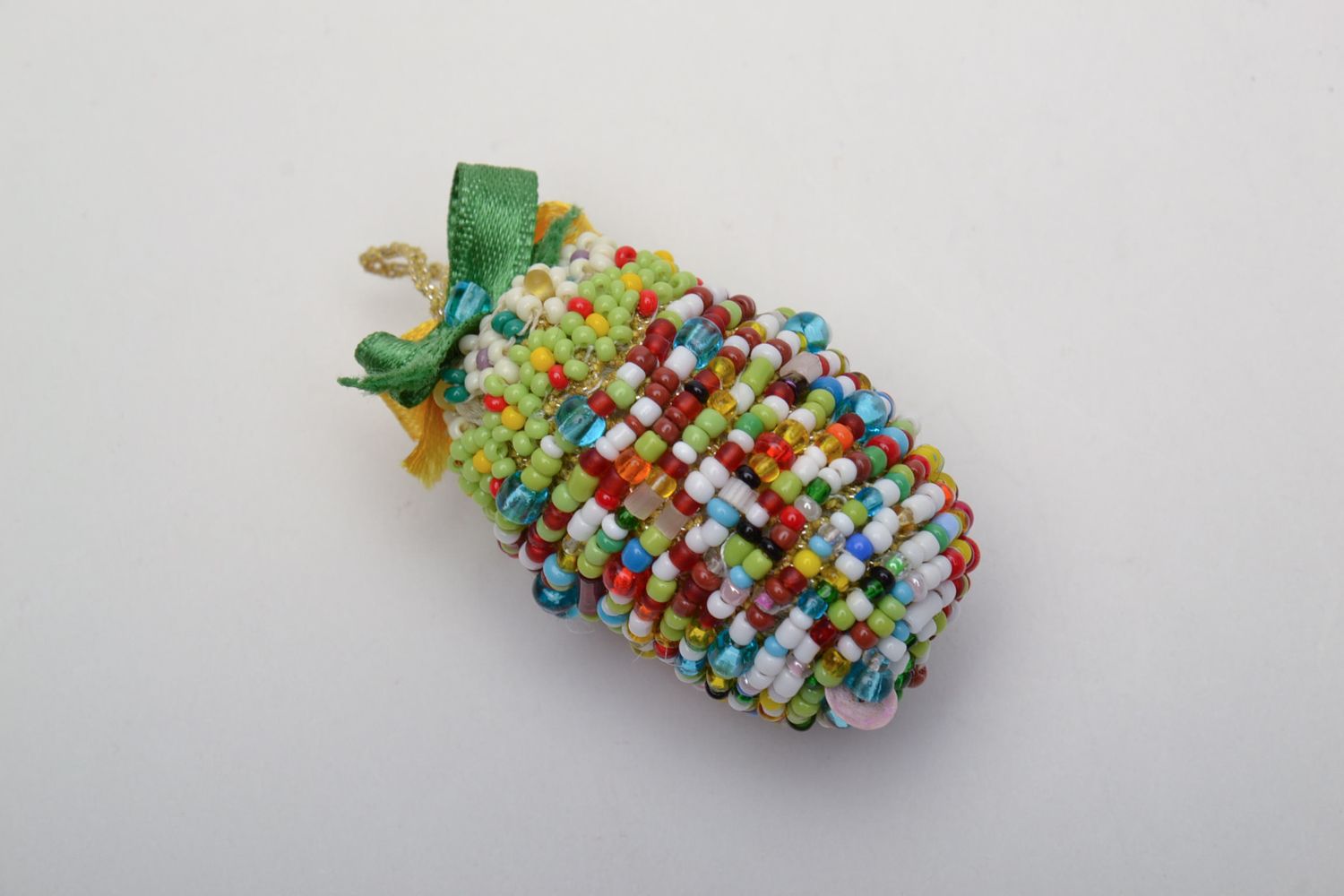 Suspension décorative Oeuf de Pâques multicolore perles de rocaille fait main photo 3