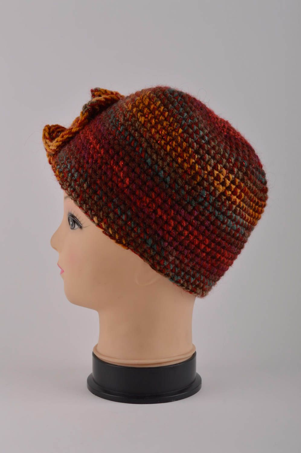Bonnet tricot fait main Chapeau hiver en laine Vêtement pour femme original photo 4