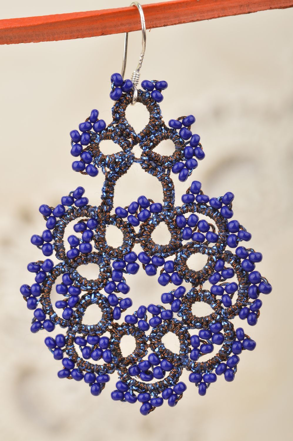 Handmade Occhi Schmuckset in Blau Ohrringe und Armband schön Abend Accessoires foto 3