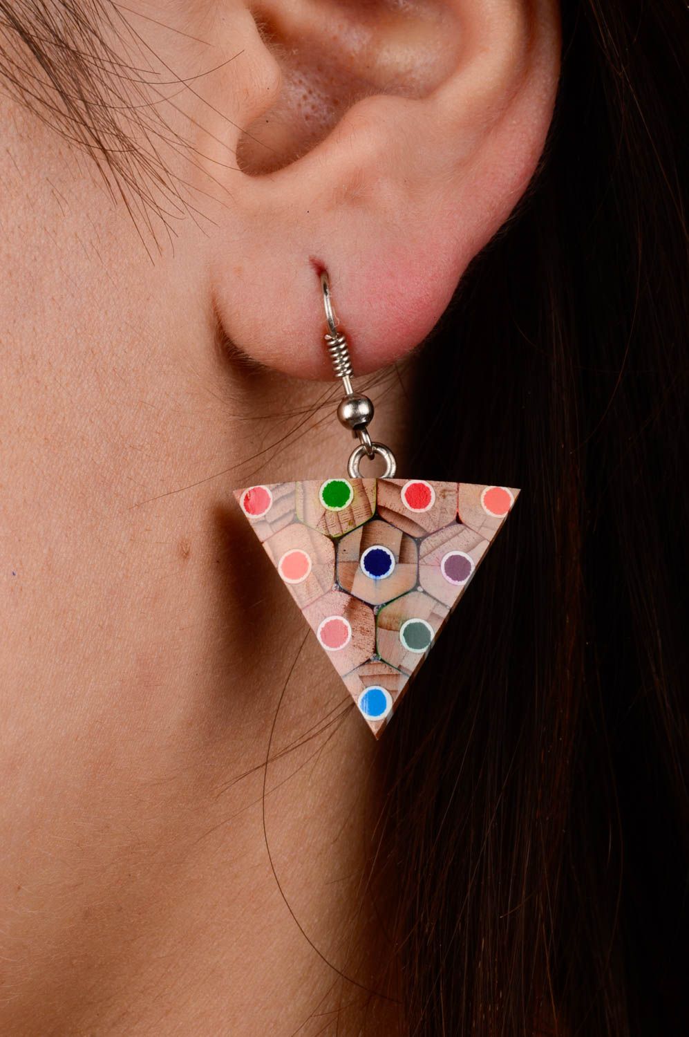 Homemade jewelry wood earrings designer accessories cute earrings cool gifts photo 2