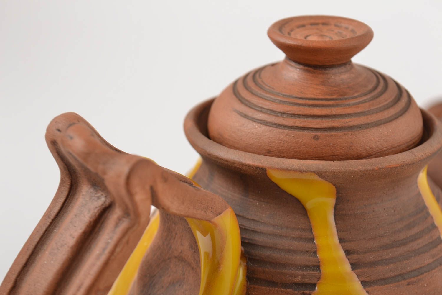 Ceramic cute kitchenware designer handmade tea set clay lovely home decor photo 4
