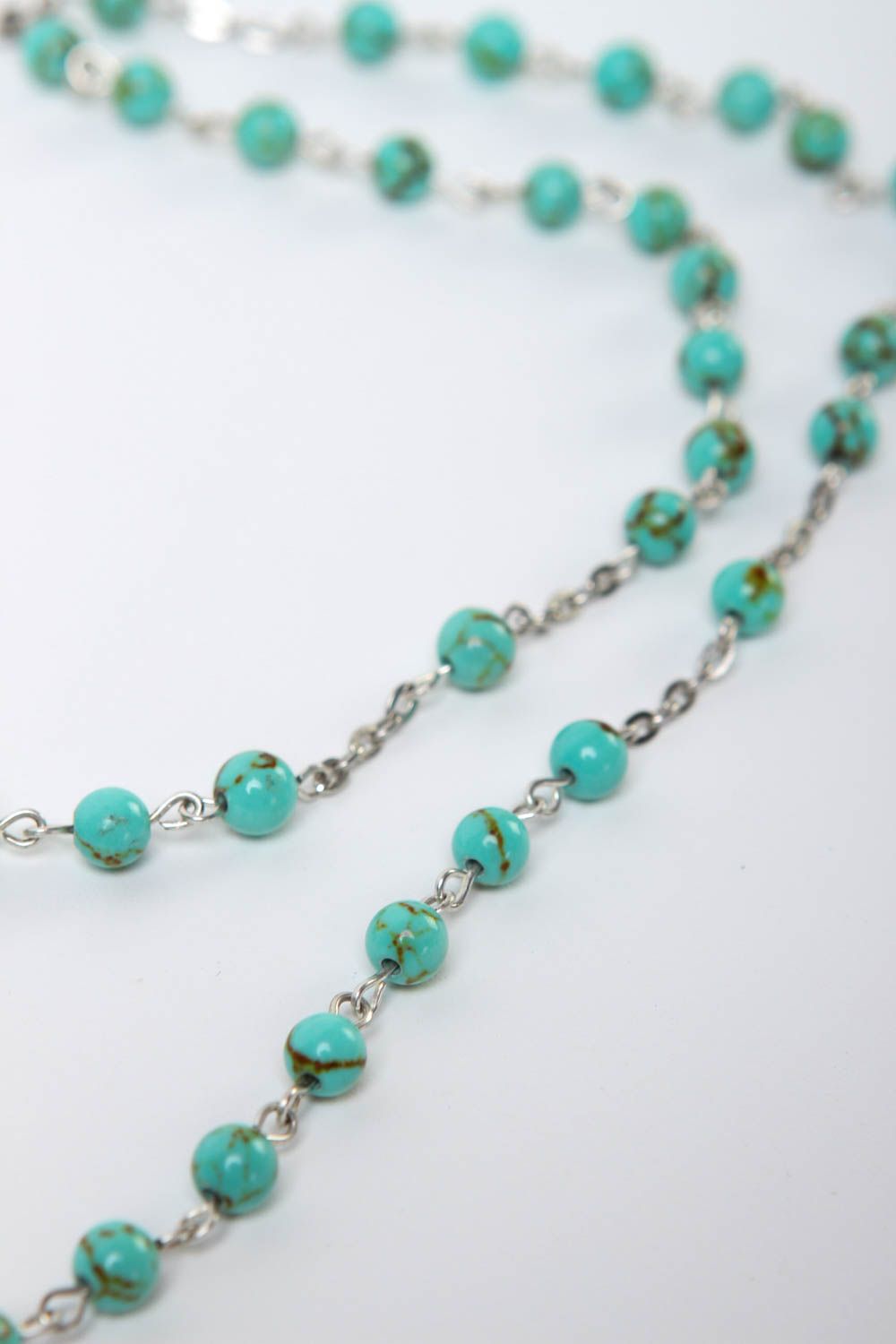 Handmade rosary unusual bead necklace designer accessory stone jewelry photo 4