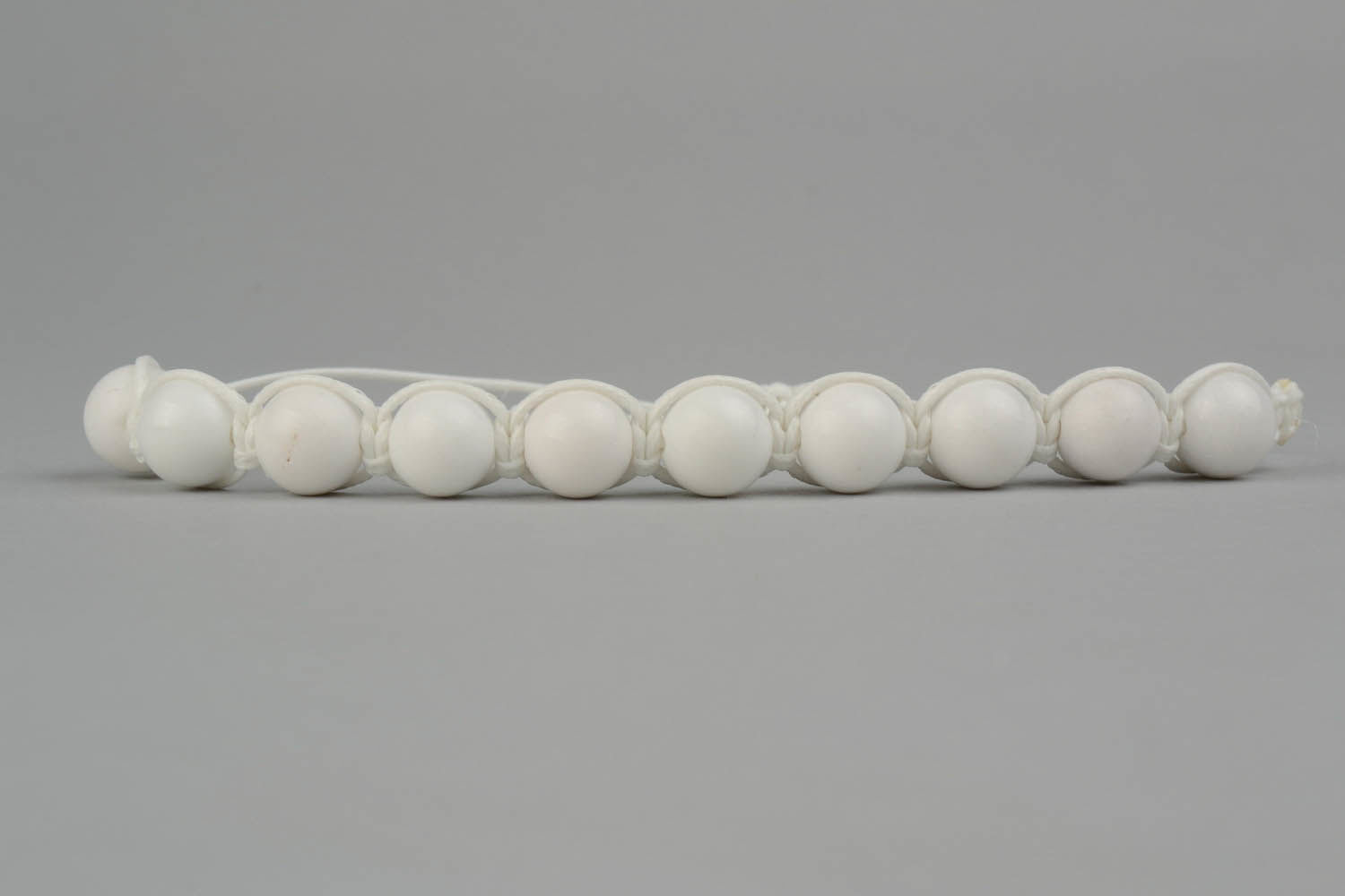 Bracelet de perles d'agate blanche photo 2