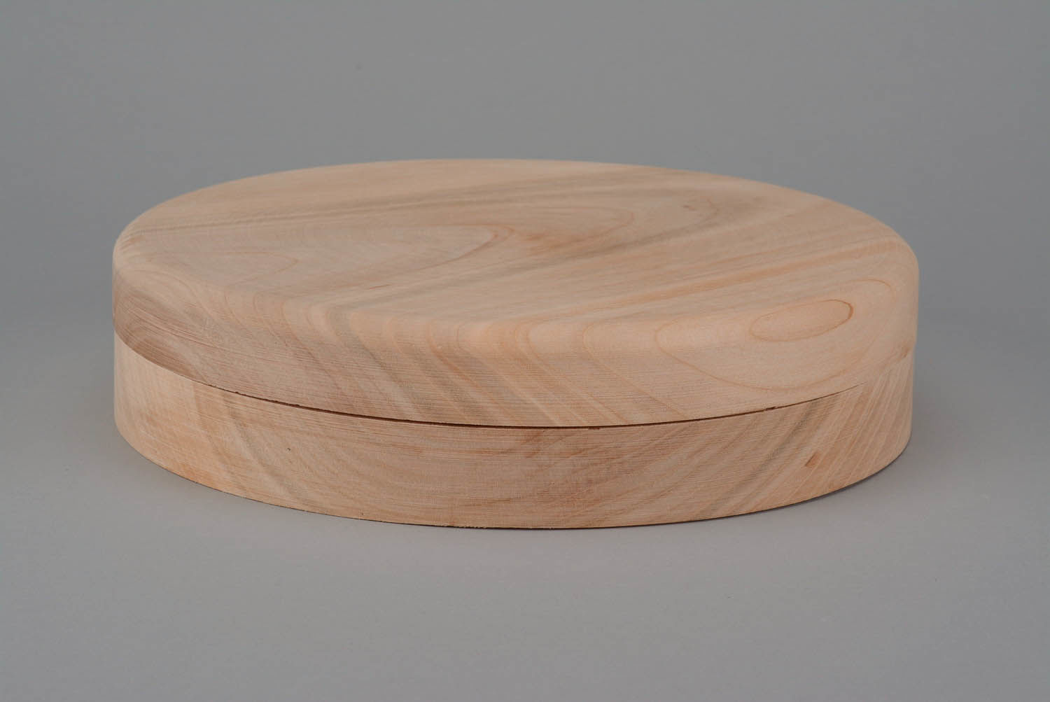 Круглая деревянная шкатулка-заготовка фото 5
