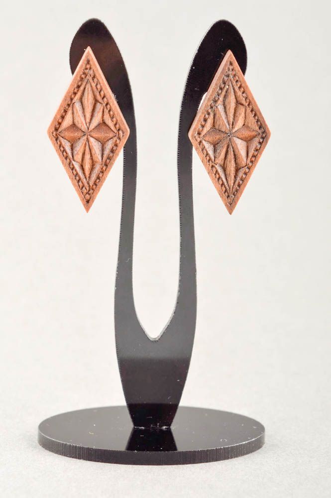 Украшение ручной работы модные серьги женский браслет деревянные украшения фото 1
