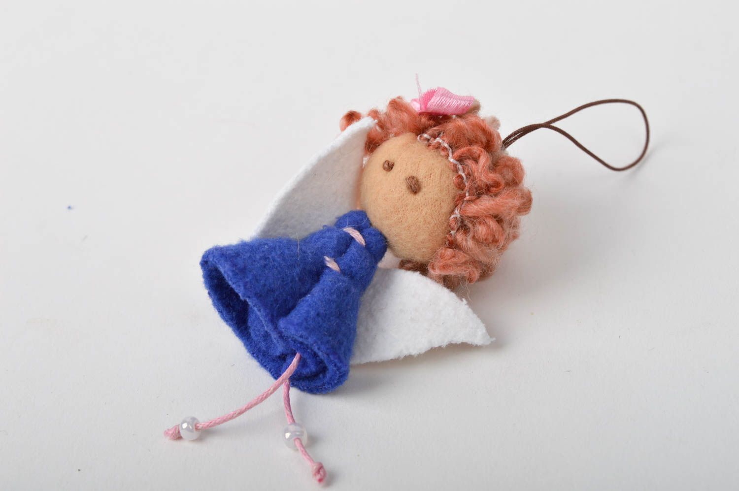 Handmade keychain unusual toy textile doll gift ideas gift for children photo 1