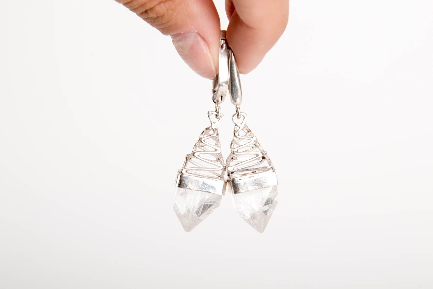 Handmade Silberschmuck Ohrringe silberne Ohrhänger Ohrringe für Damen lang schön foto 5