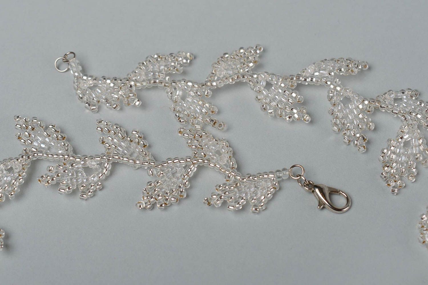Колье из бисера украшение ручной работы ожерелье из бисера вечернее изысканное фото 4
