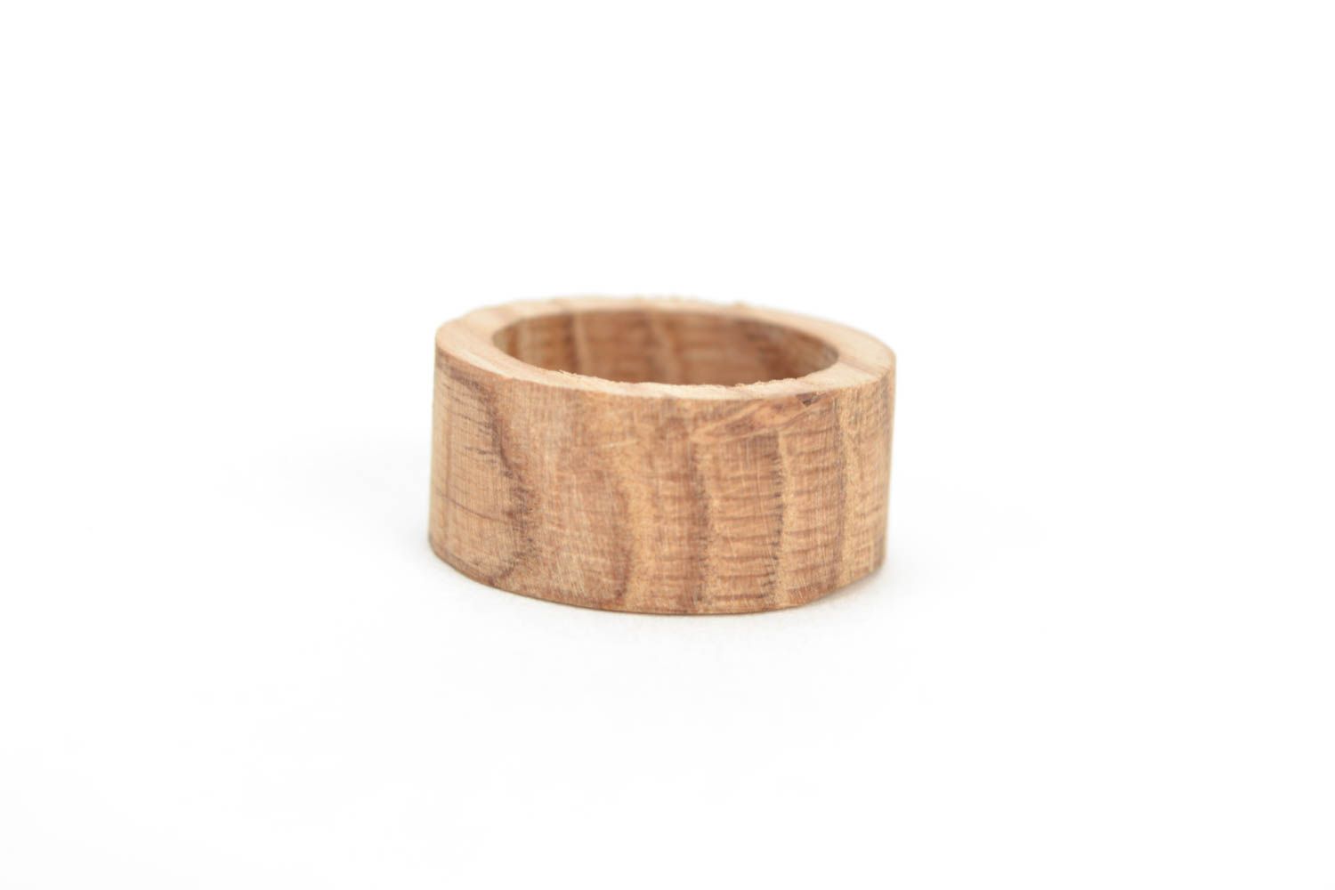 Breiter Schmuck Ring Rohling aus Holz handgefertigt Eichenholz foto 3