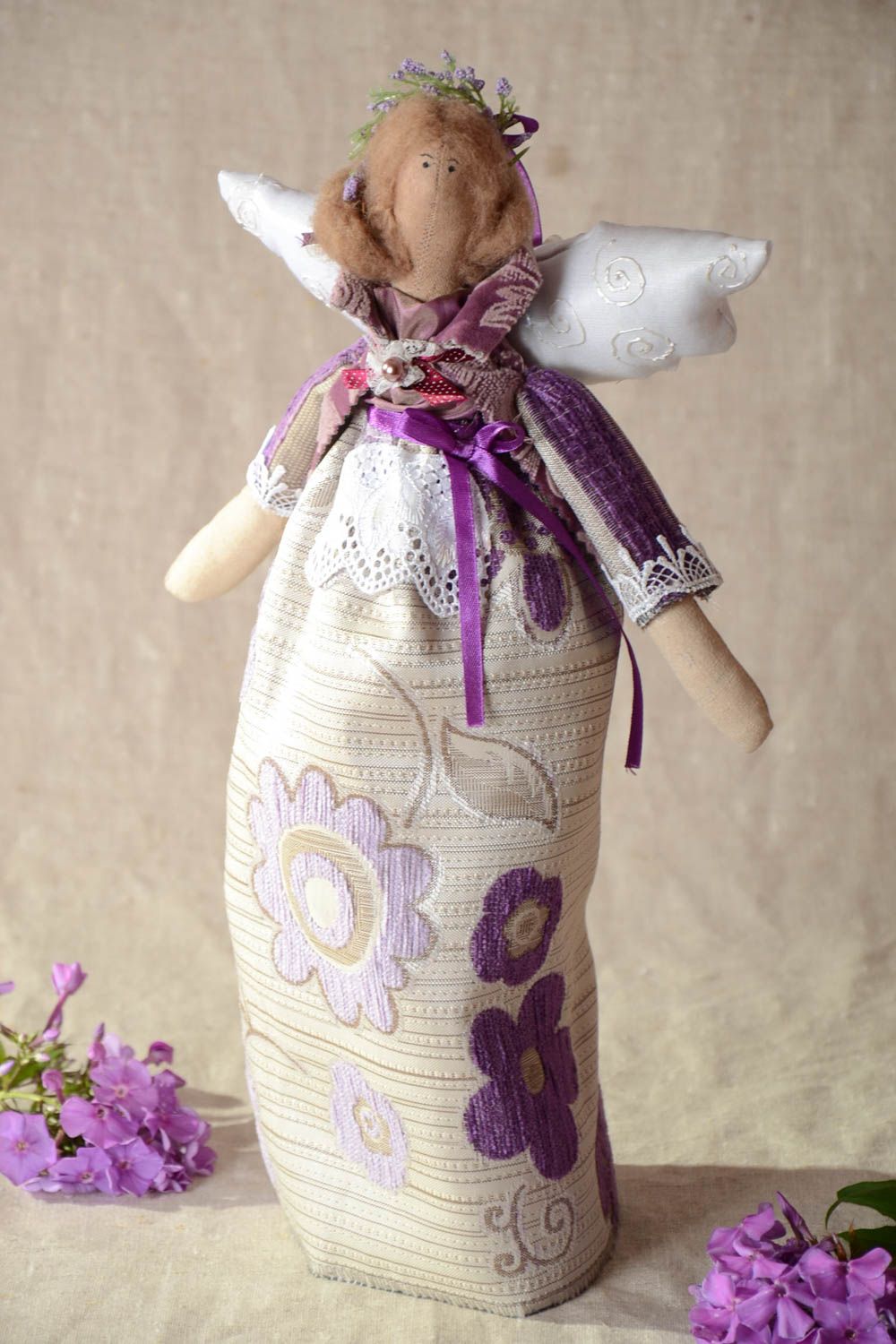 Авторская тканевая кукла ручной работы для декора дома красивая Ангелочек фото 1