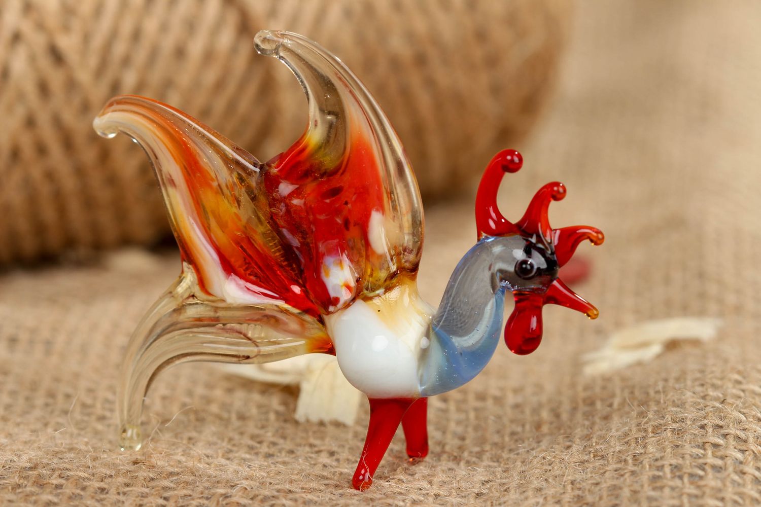 Miniature glass figurine of rooster photo 5