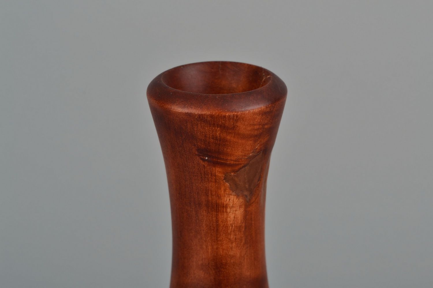 12 inches wooden vase in cherry color for table décor 1,6 lb photo 4