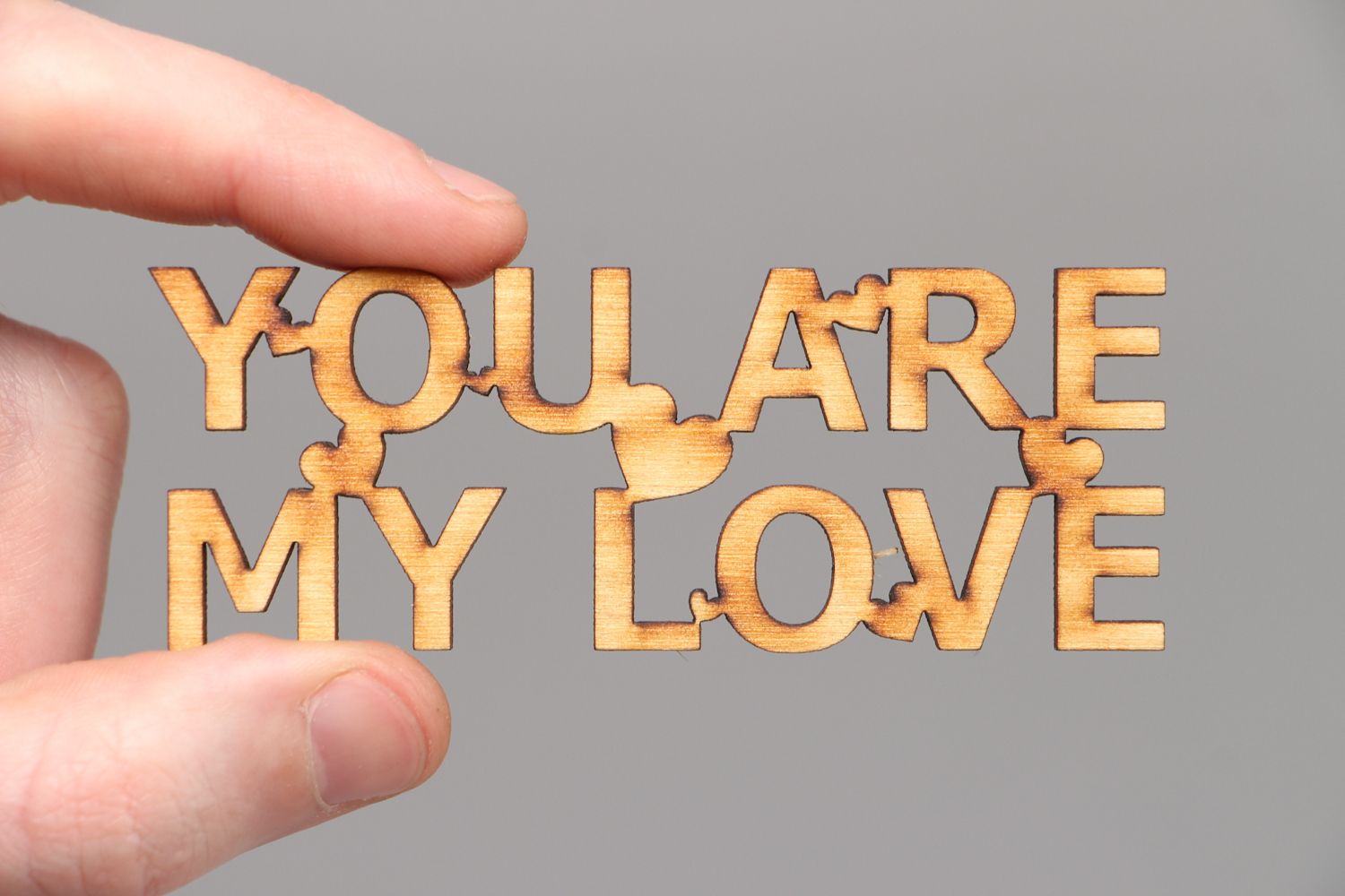 Plywood lettering for scrapbooking You Are My Love photo 3