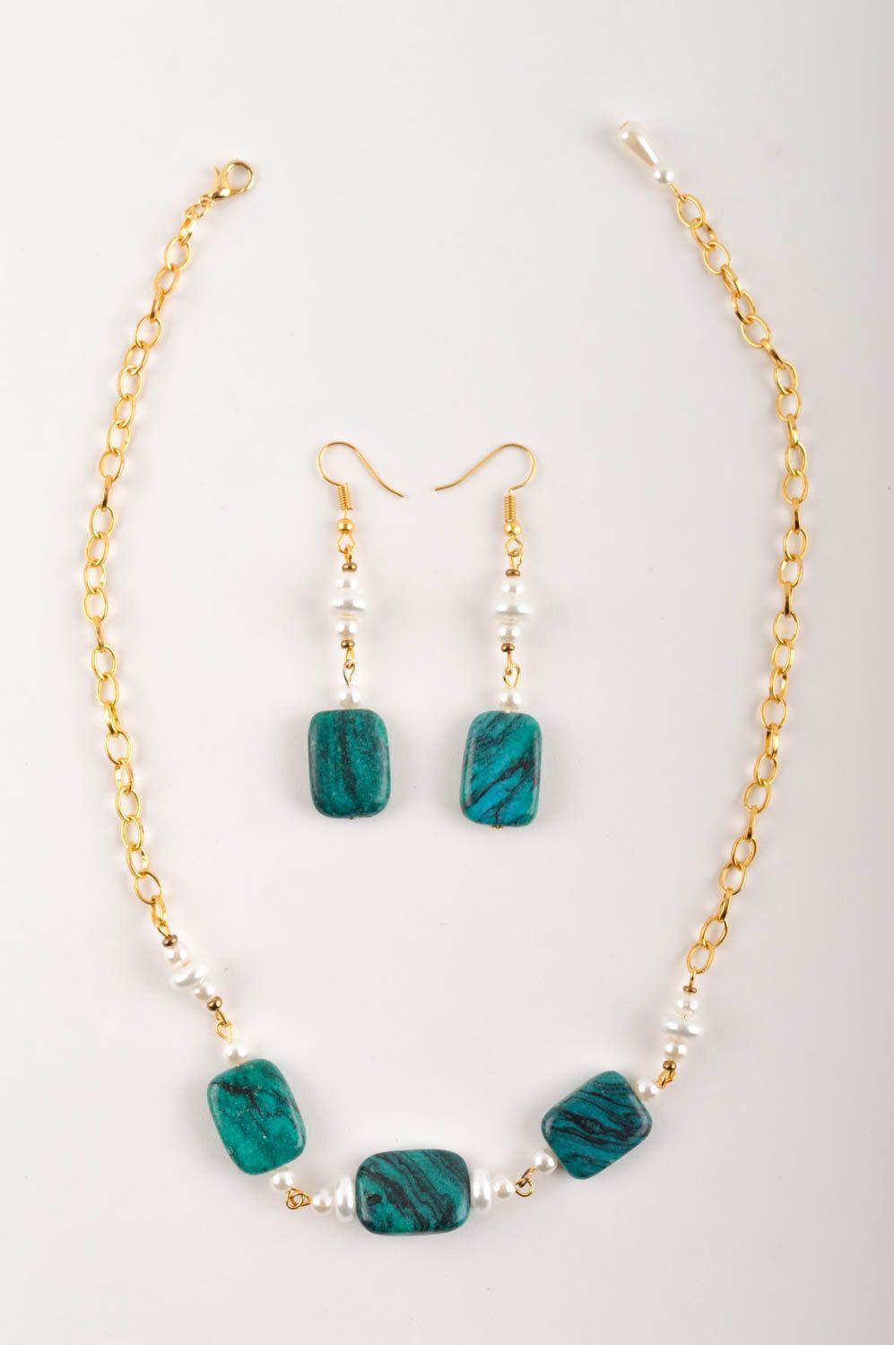 Handmade jewelry set gemstone beaded earrings necklace design fashion trends photo 5