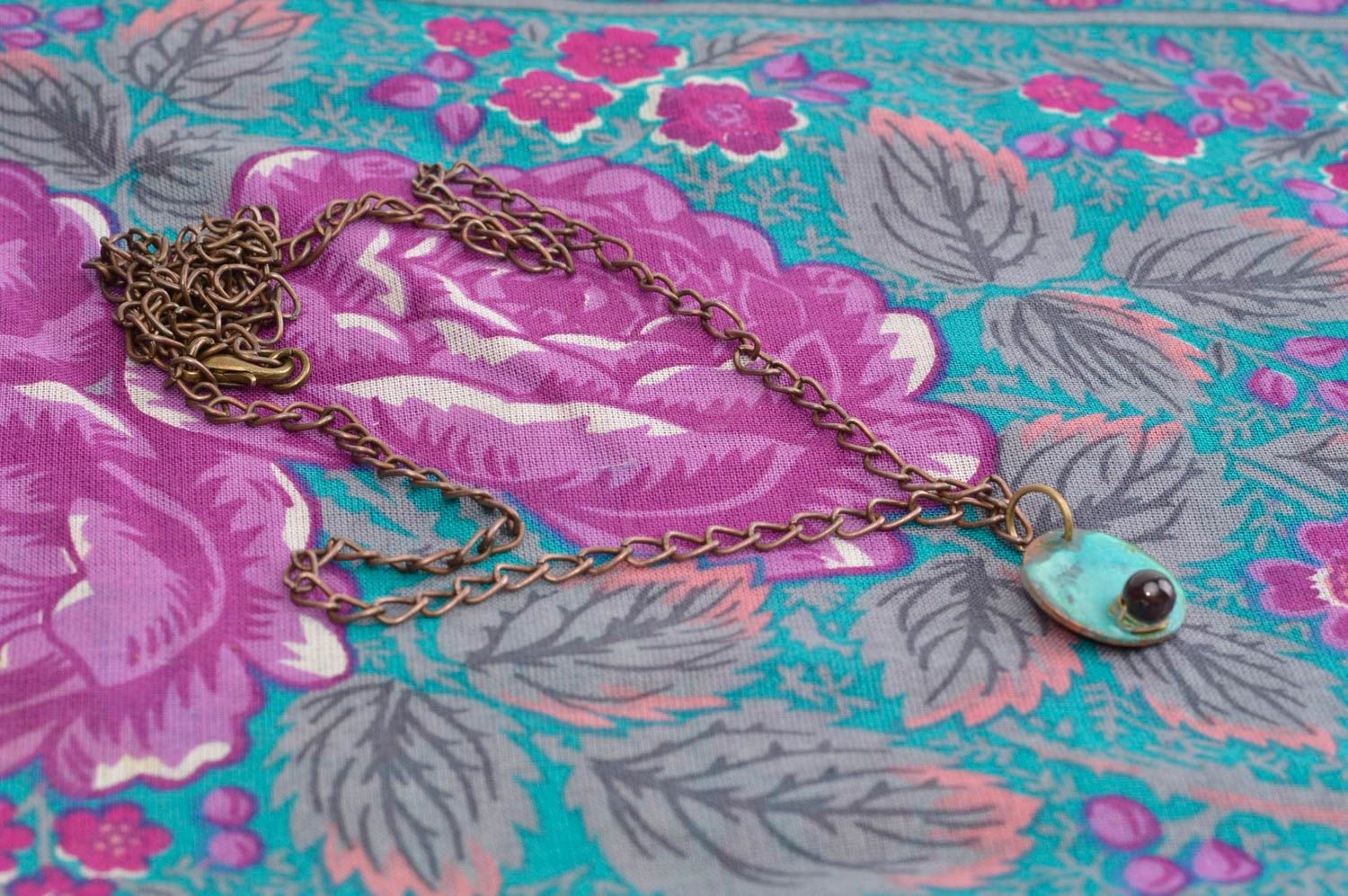 Handmade copper jewelry brass accessory unusual pendant handmade pendant photo 2