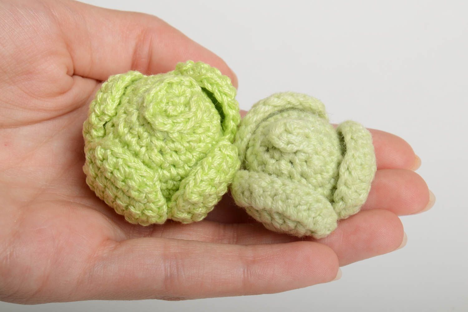 Handmade designer crocheted cabbages toy unique soft kitchen interior decoration photo 5
