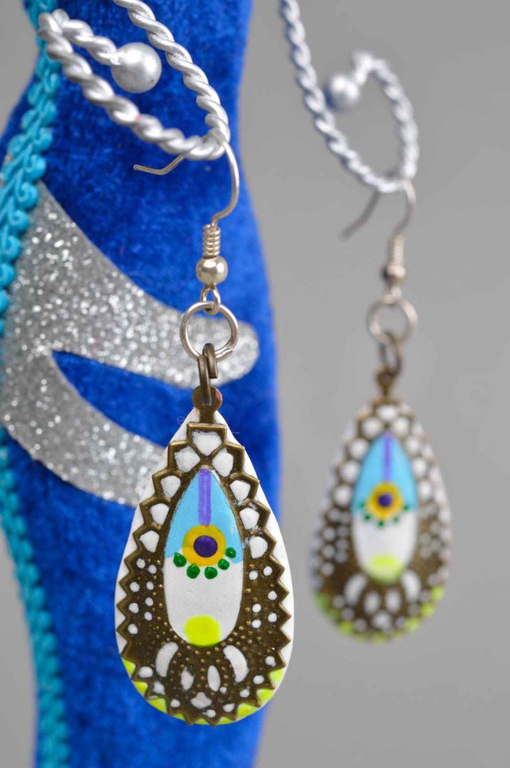 Homemade jewelry designer earrings dangling earrings fashion accessories  photo 1