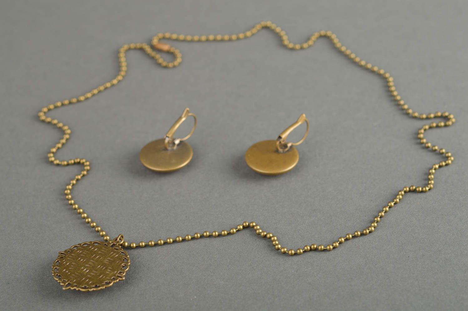 Conjunto de joyas artesanales pendientes y colgante regalo original para mujeres foto 5