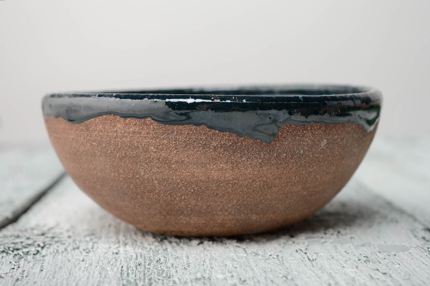 Glazed ceramic broth bowl photo 2