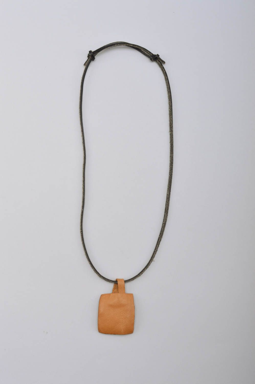 Handmade pendant designer accessory leather jewelry leather pendant unusual gift photo 4