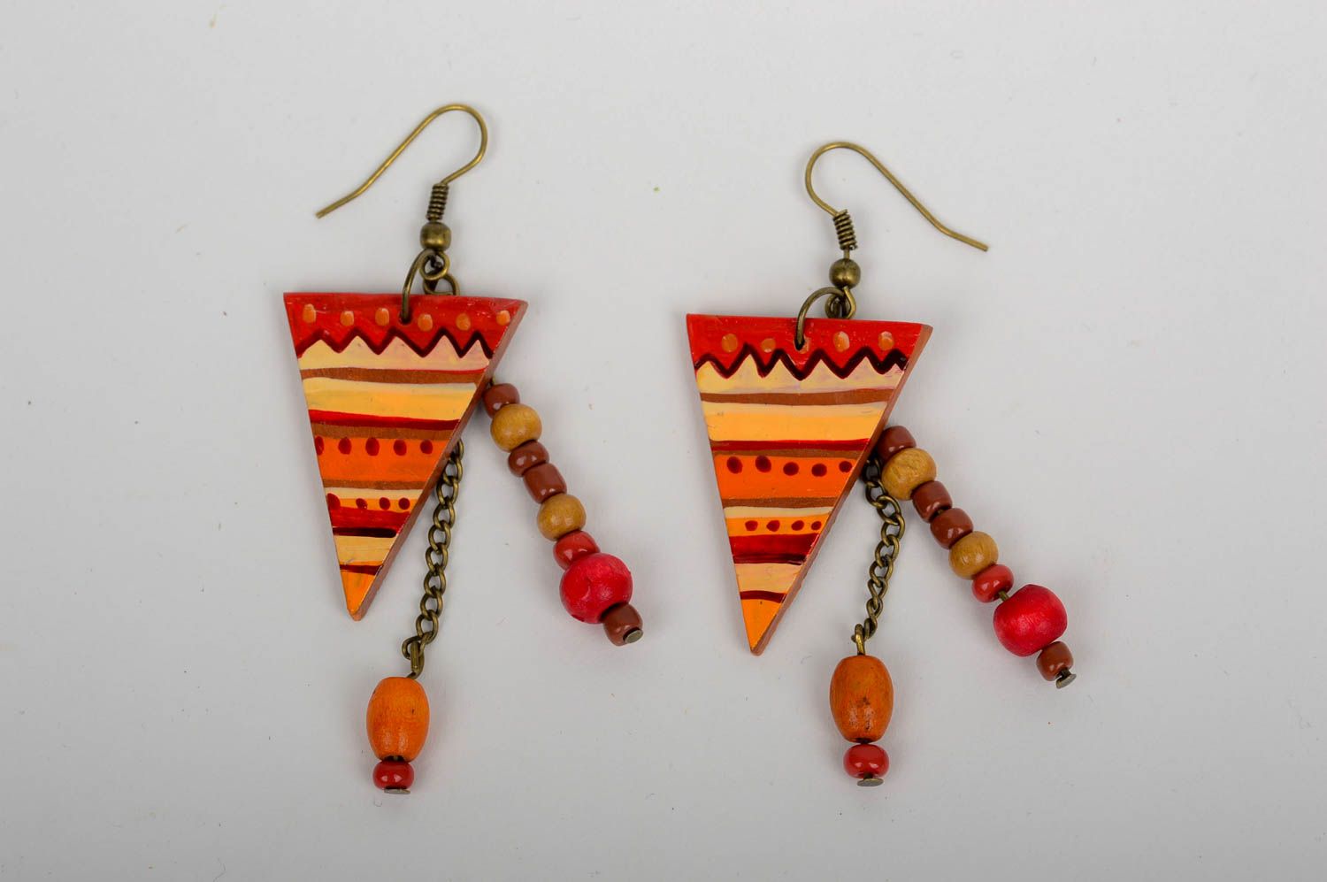 Handmade designer earrings unusual clay earrings bright colorful earrings photo 3