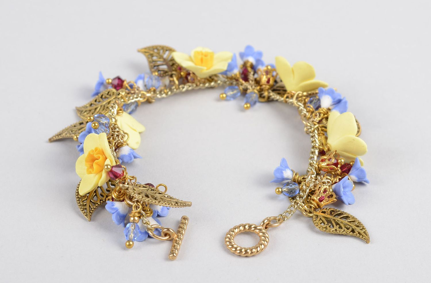 Handgemachter Schmuck Armband mit Blumen zart Armband Frauen exklusiv sommerlich foto 5