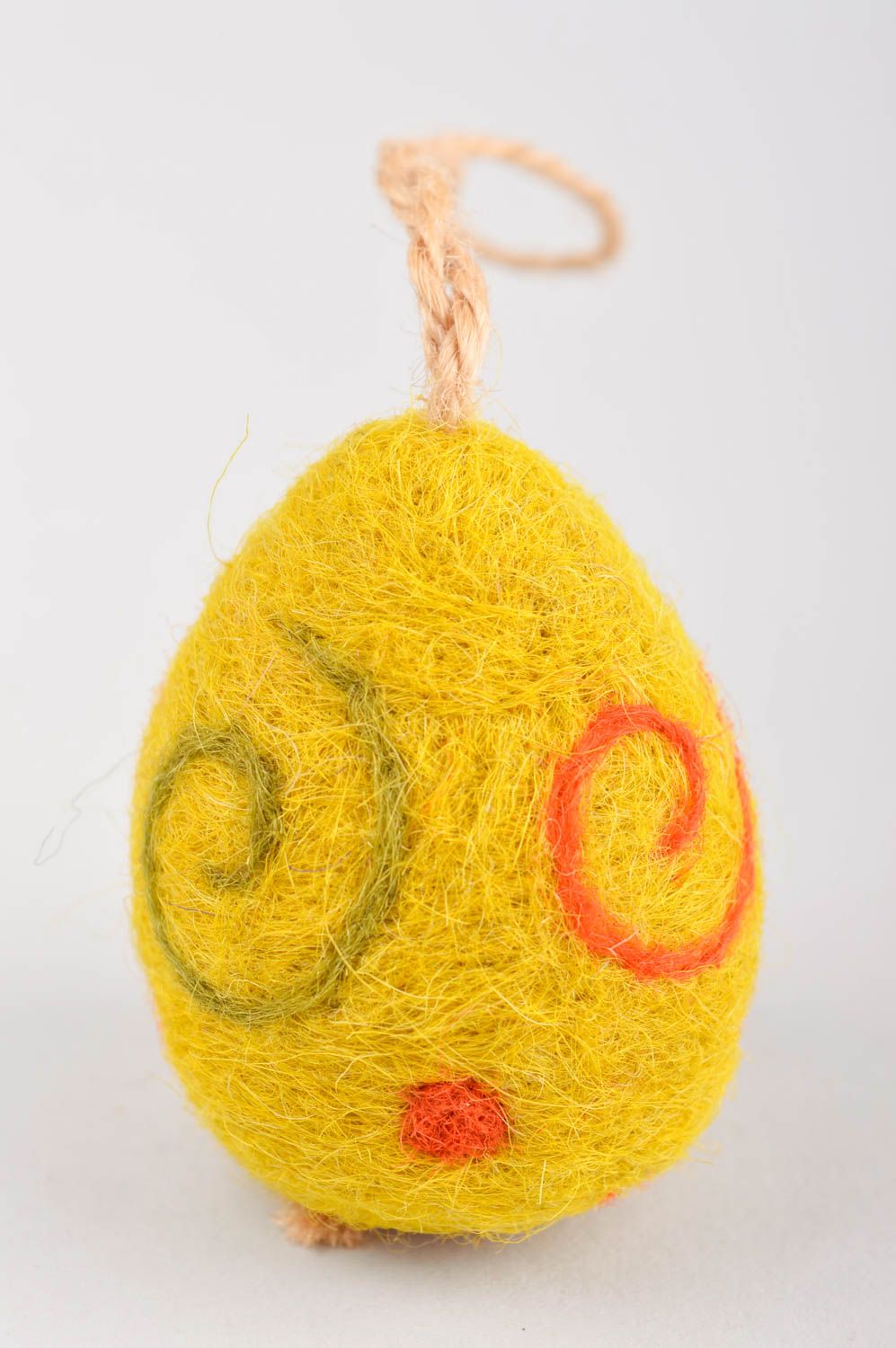 Peluche de fieltro hecho a mano de lana colgante decorativo huevo de Pascua foto 2
