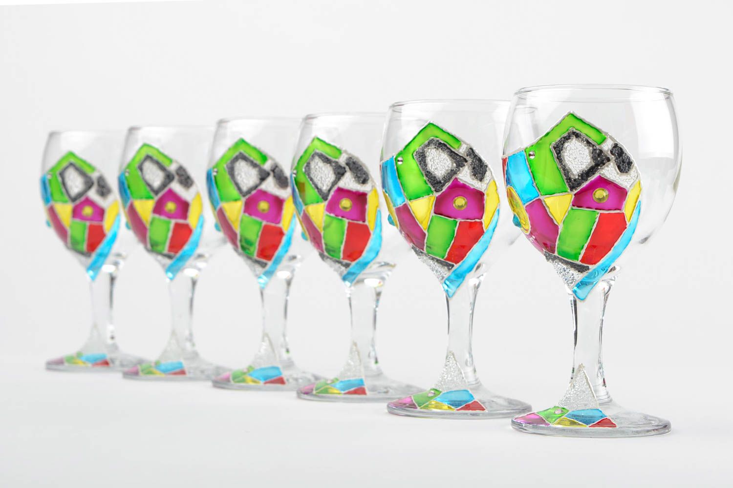 Copas de vino hechas a mano de cristal utensilios de cocina regalo original foto 1