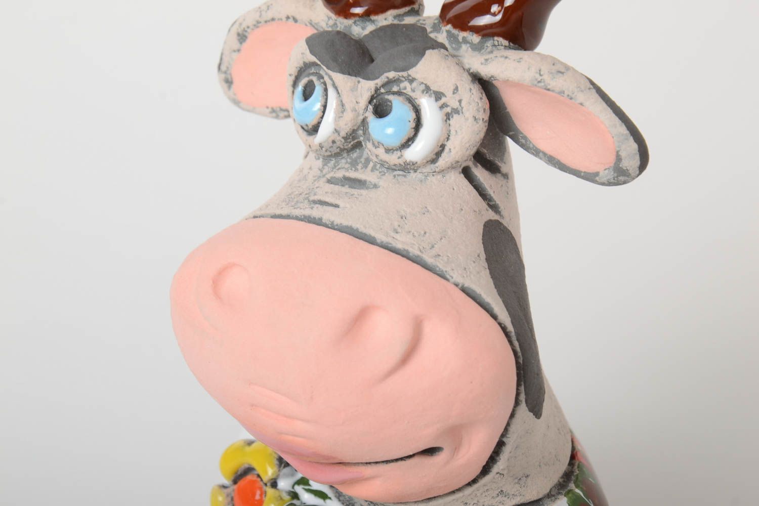 Spardose Kuh handgemachte Keramik Geschenkidee für Kinder Haus Dekoration foto 3