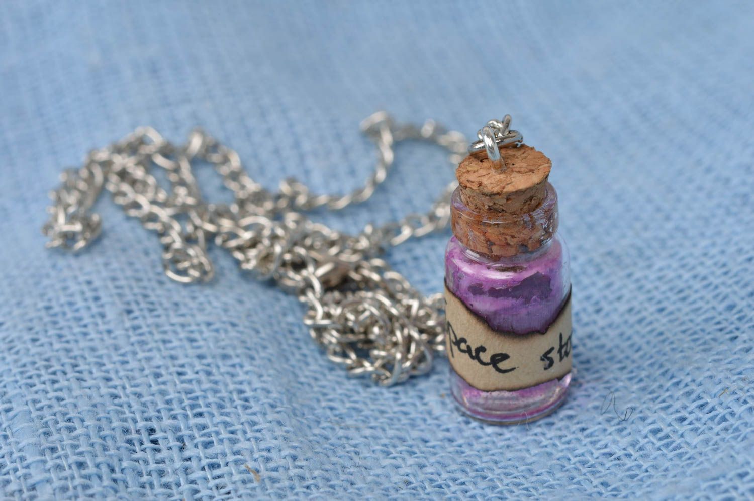 Vial necklace handmade bottle charm glass jewelry for women gift for girlfriend photo 3