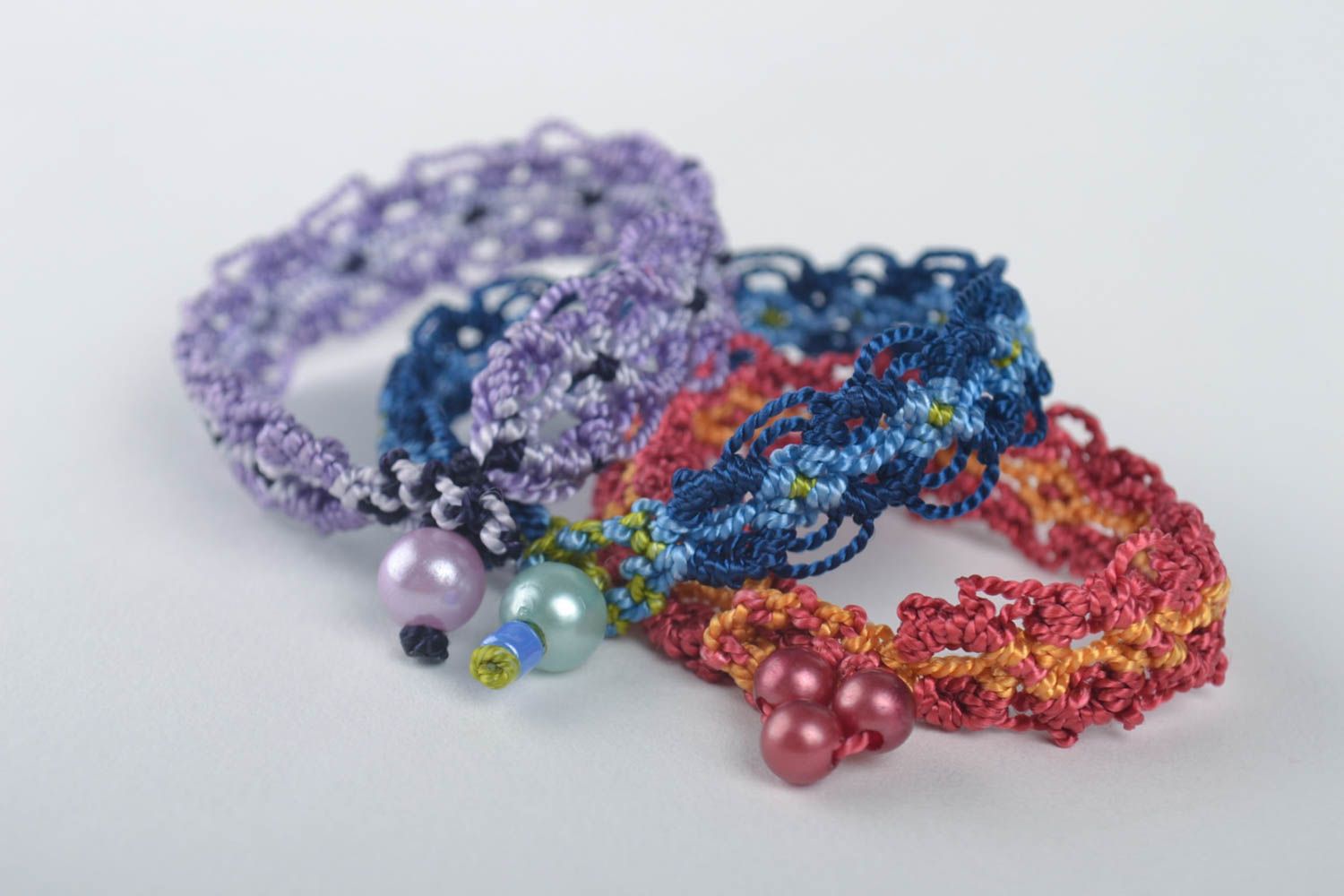 Stylish handmade women bracelets 3 pieces woven thread bracelet jewelry designs photo 3