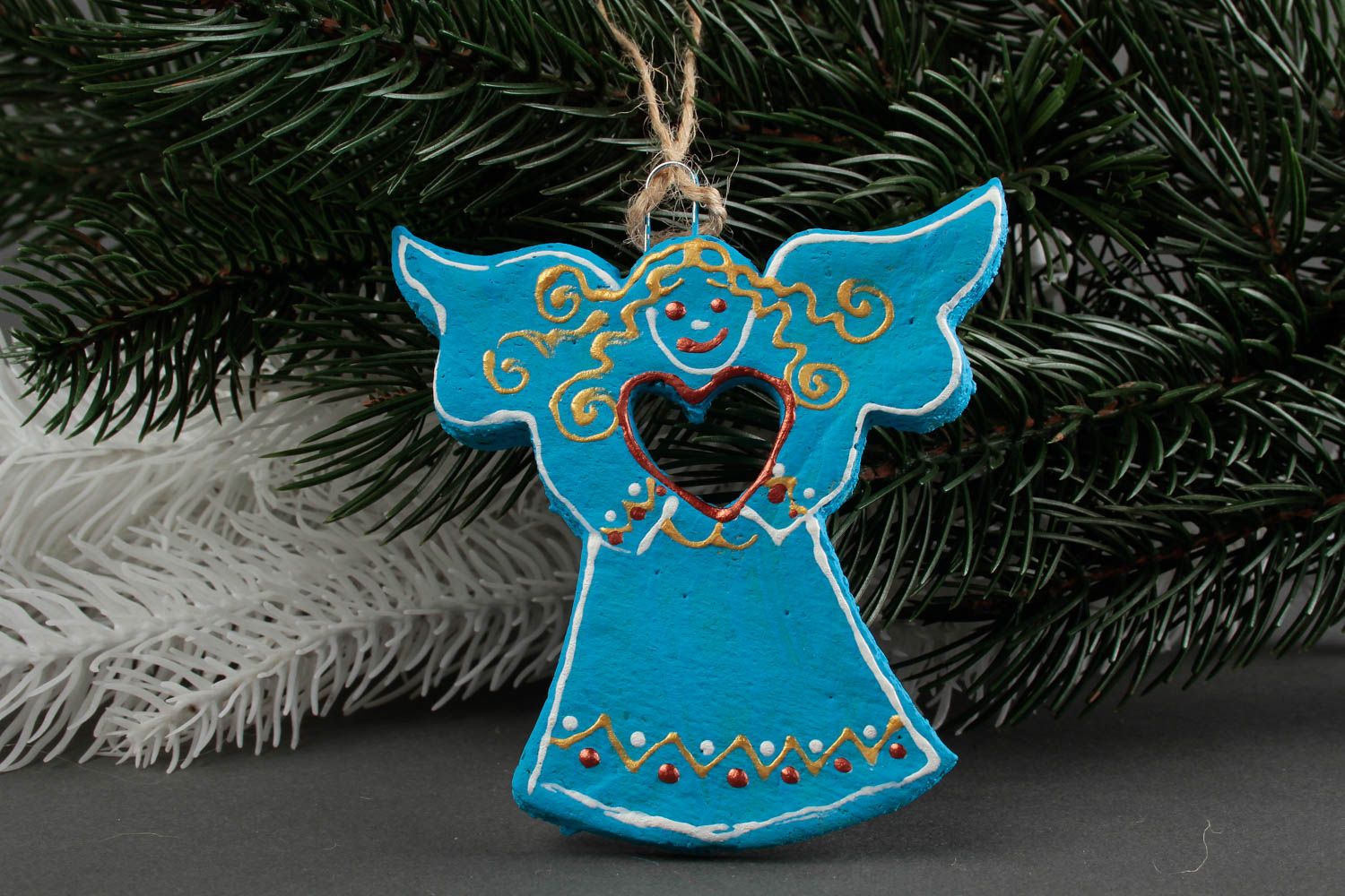 Figura decorativa hecha a mano adorno de fin de año regalo artesanal Ángel foto 1