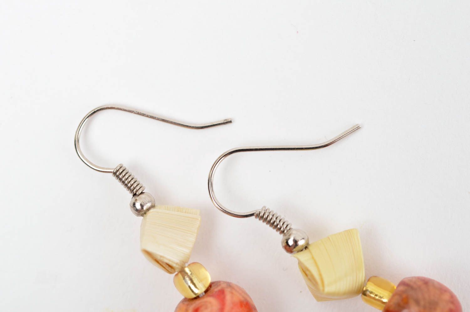 Handmade dangling earrings wooden elegant earrings unusual stylish jewelry photo 4