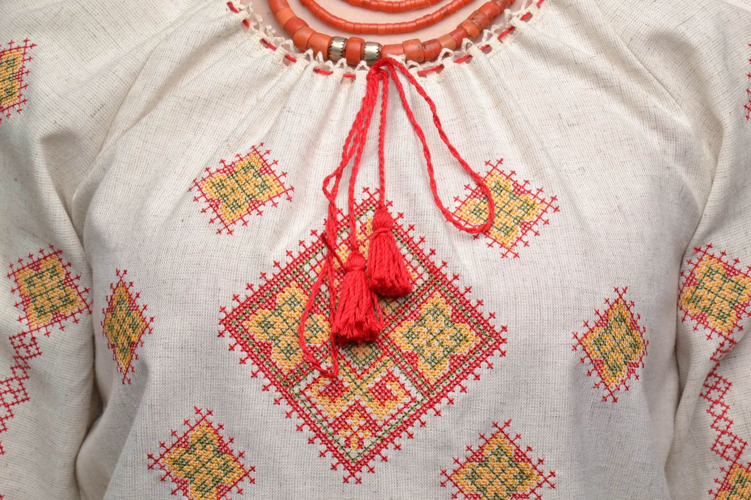 Cross stitched women's shirt photo 3