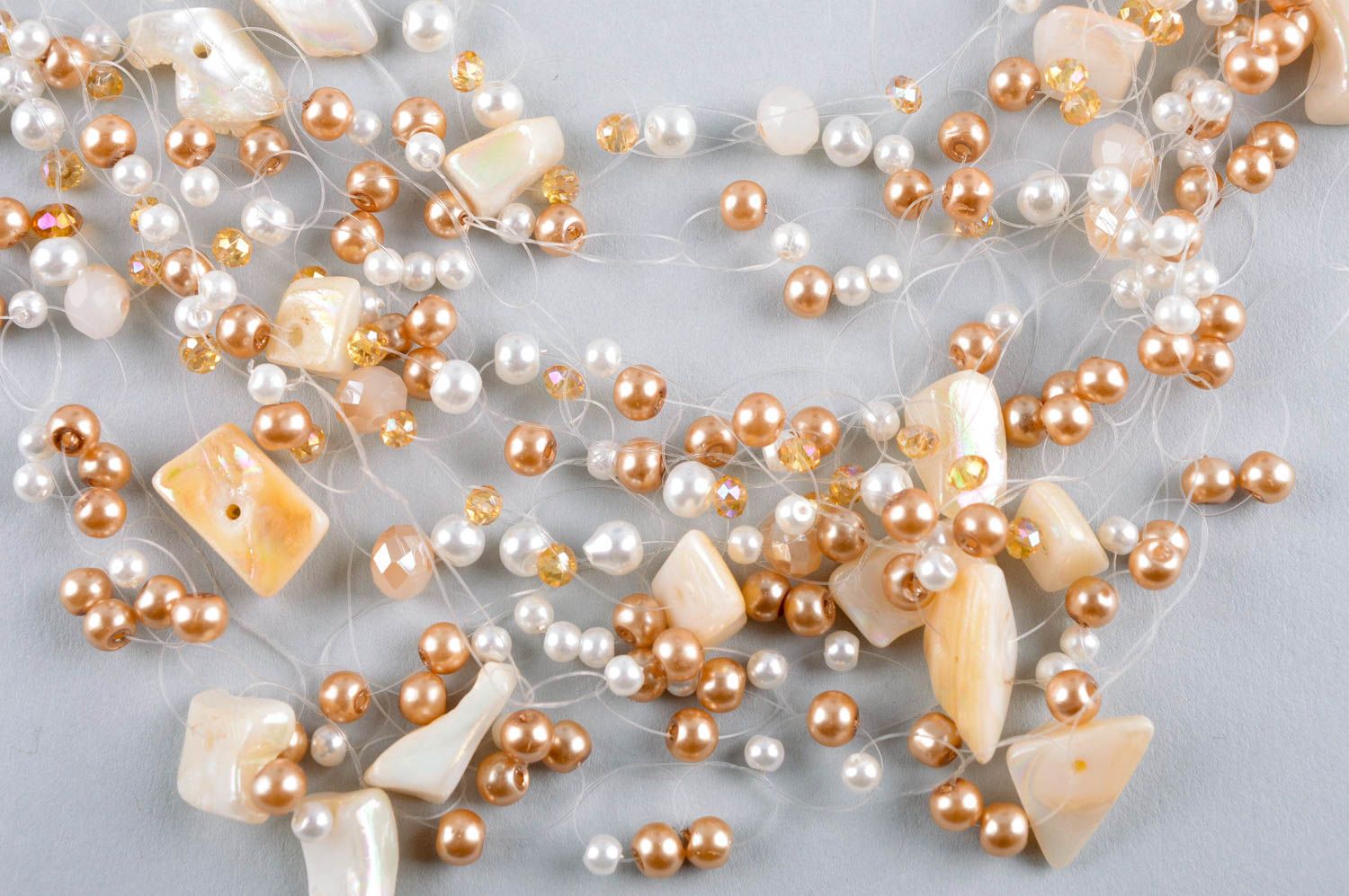 Collier perles de rocaille Bijou fait main avec cristal Accessoire femme photo 3