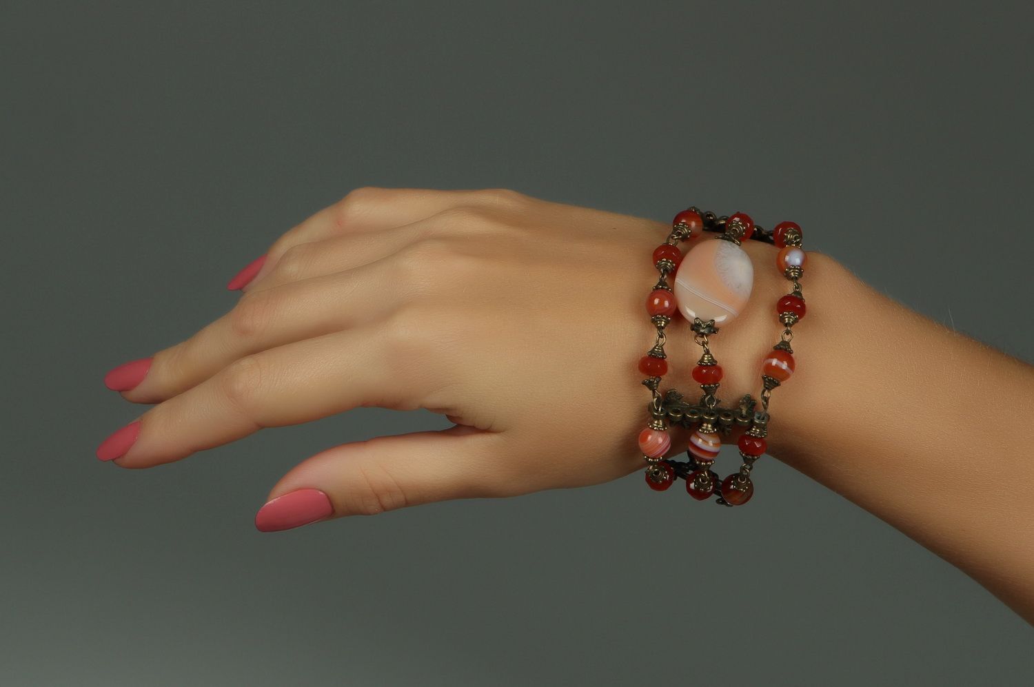 Bracelet with cornelian and agate photo 5