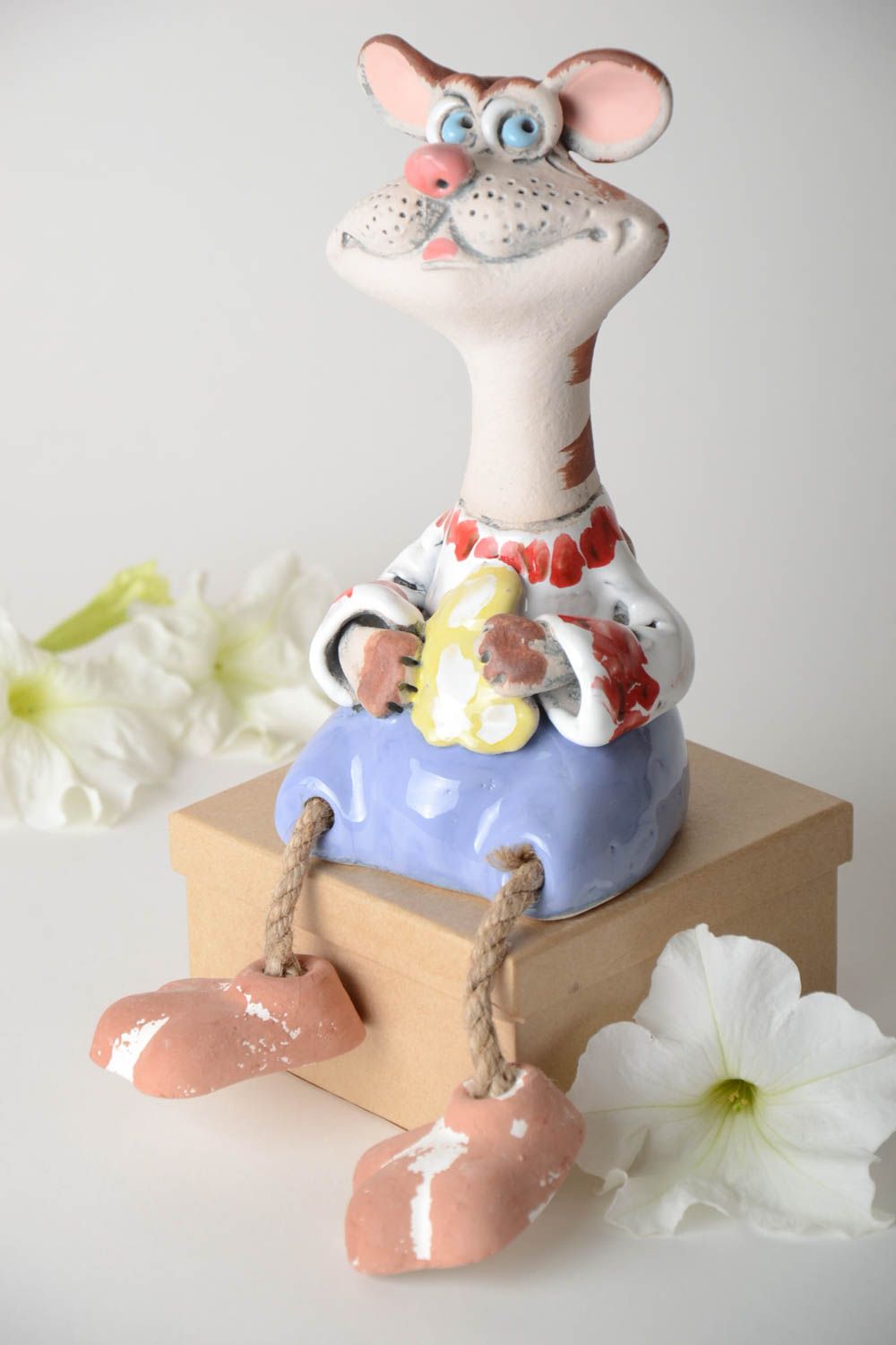 Tirelire animal céramique Tirelire fait main peinte Cadeau pour enfant photo 1