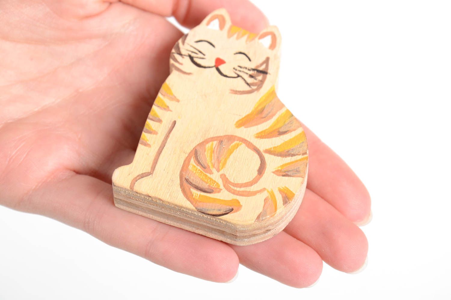 Figura artesanal gato pelirrojo regalo para amigos decoración de hogar foto 4