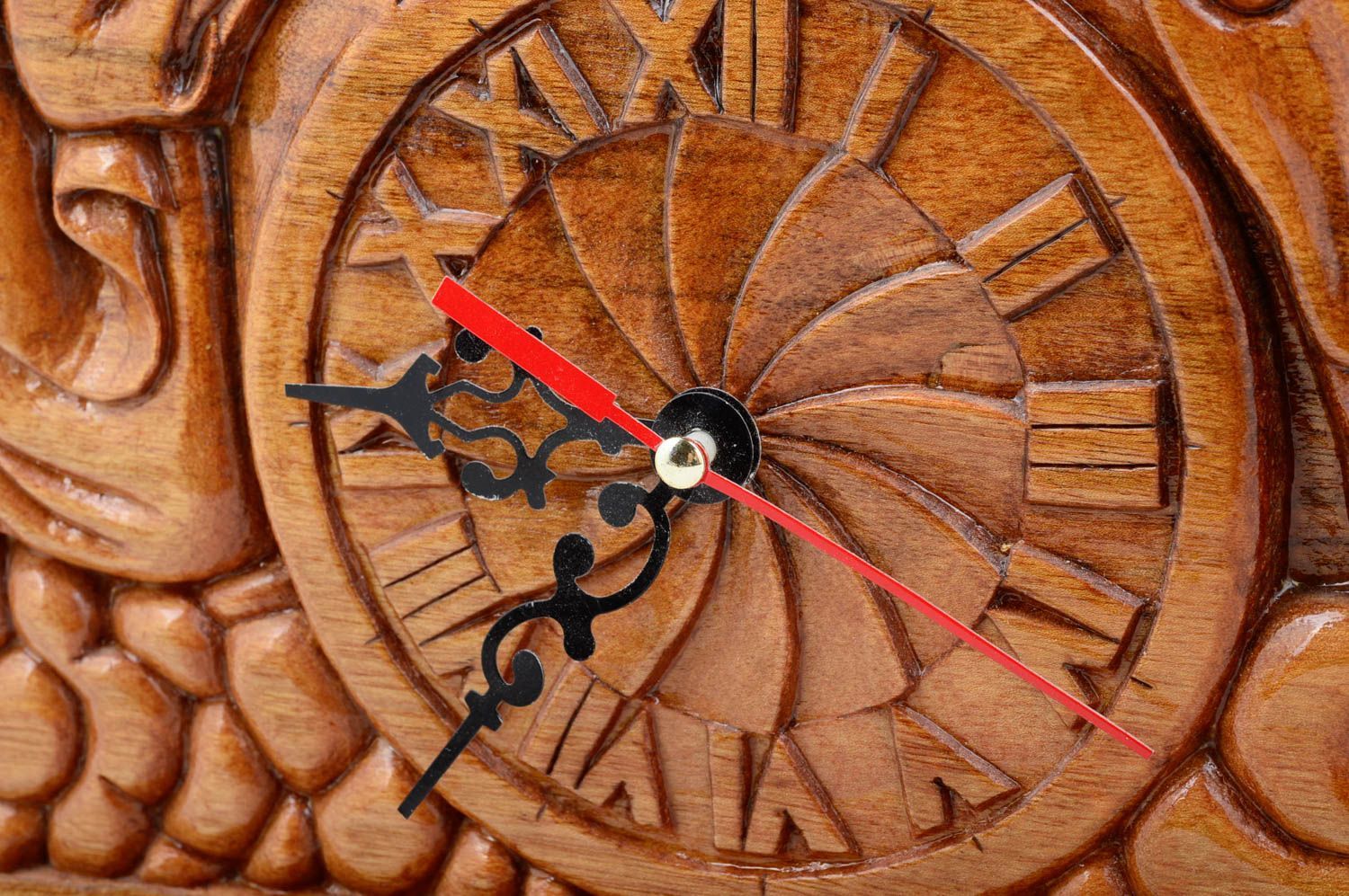 Декор для дома настольные часы ручной работы деревянные часы авторские Ангелы фото 4